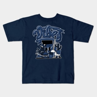 Vibes Brave Blue Sneaker Art Kids T-Shirt